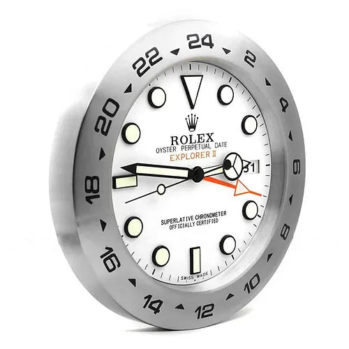 Explorer II Wanduhr – Weißes Zifferblatt – weitere Ansicht