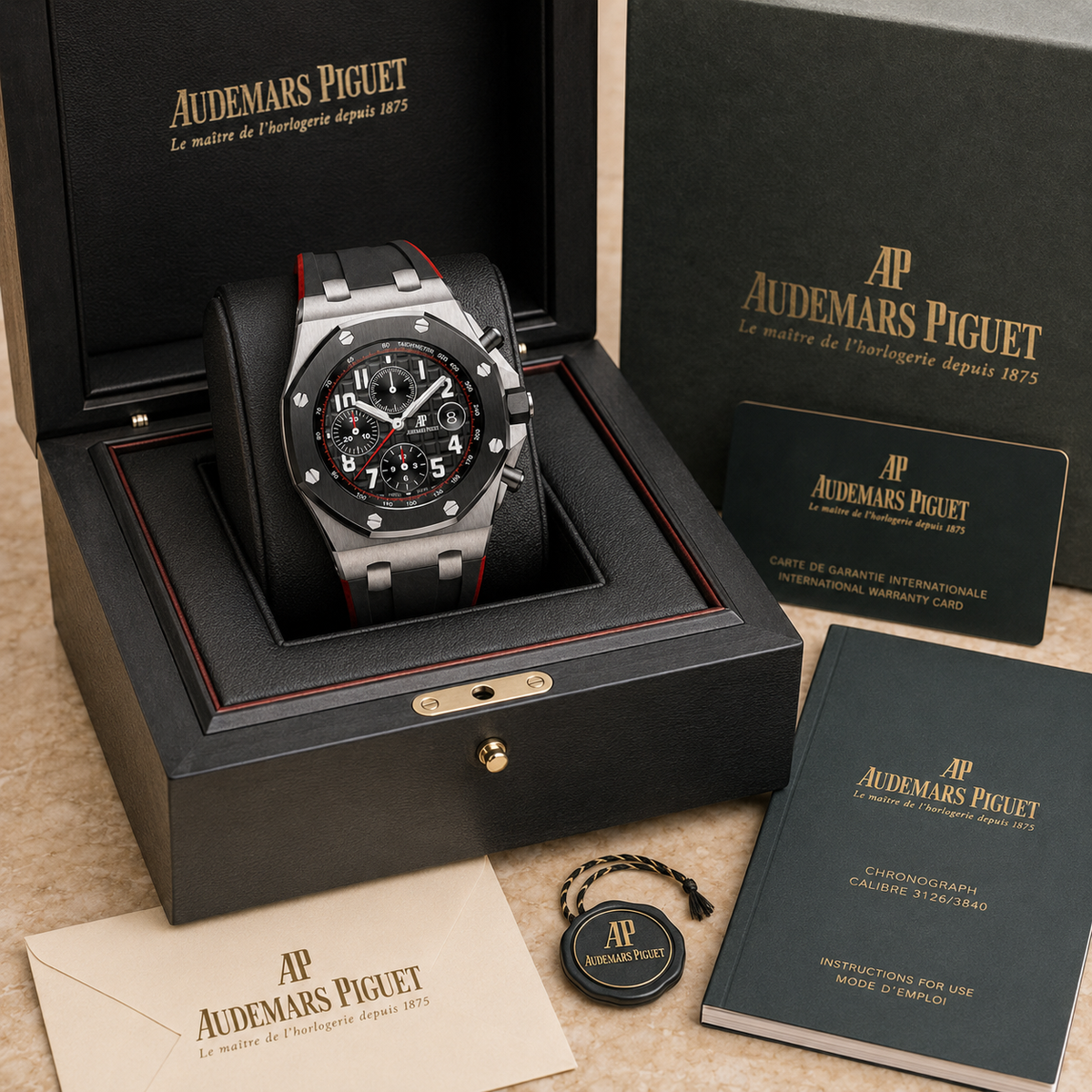Royal Oak Offshore 26400SO.OO.A002CA.01 "Vampire" Ultra complete set met doos en certificaten
