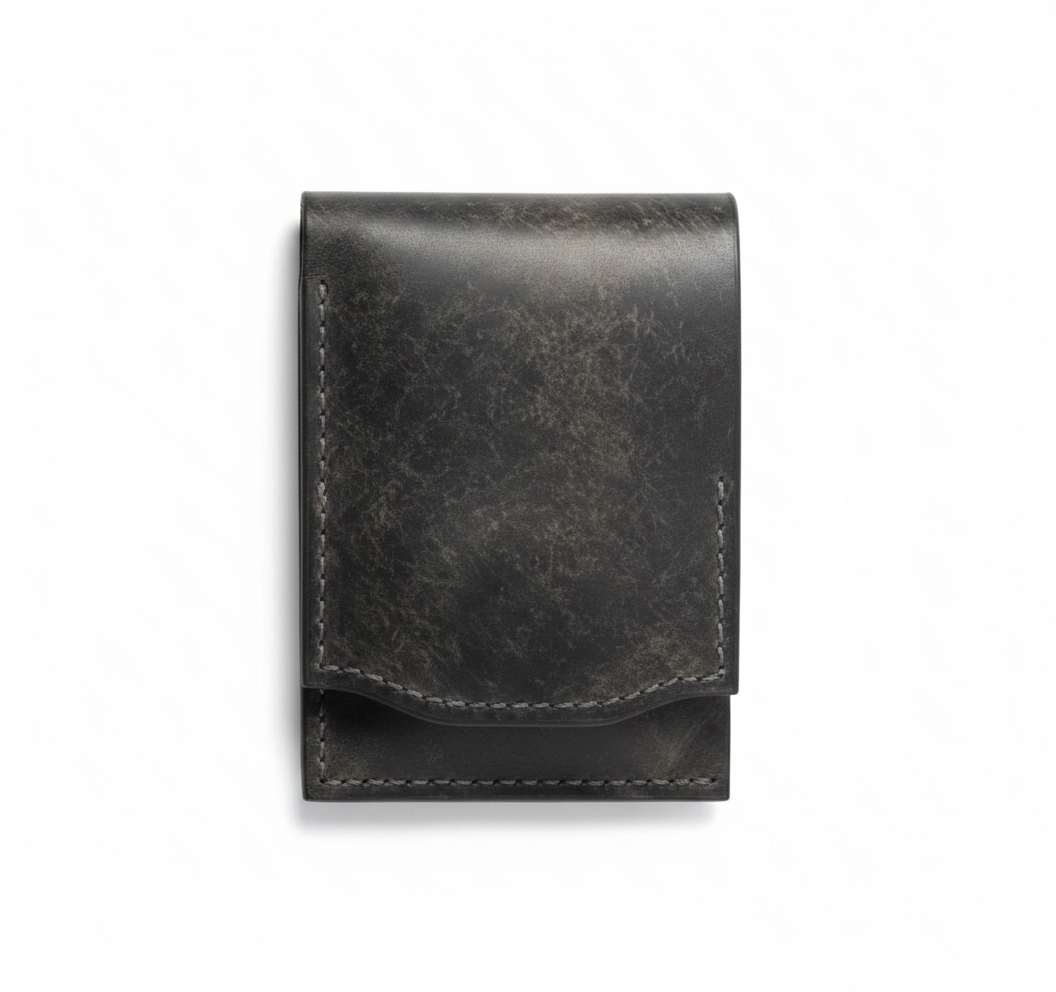 Vintage Handcrafted Full-Grain Leder Snap Geldbörse