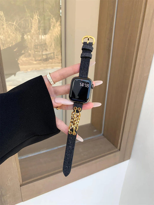 Slim Leder Armband For Apple Uhr