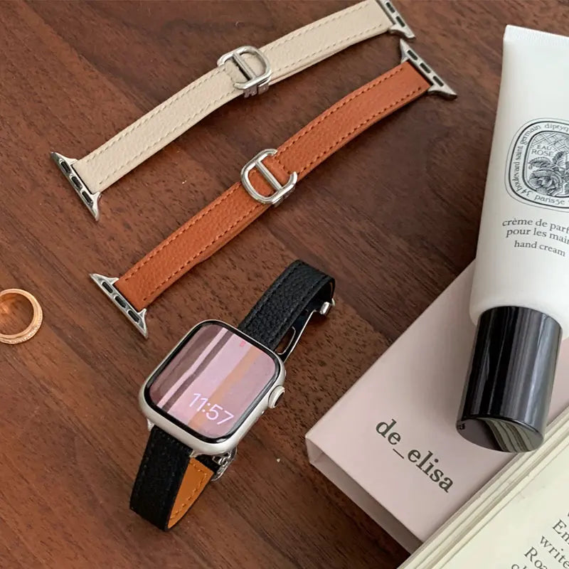 Leder Slim Armband For Apple Uhr