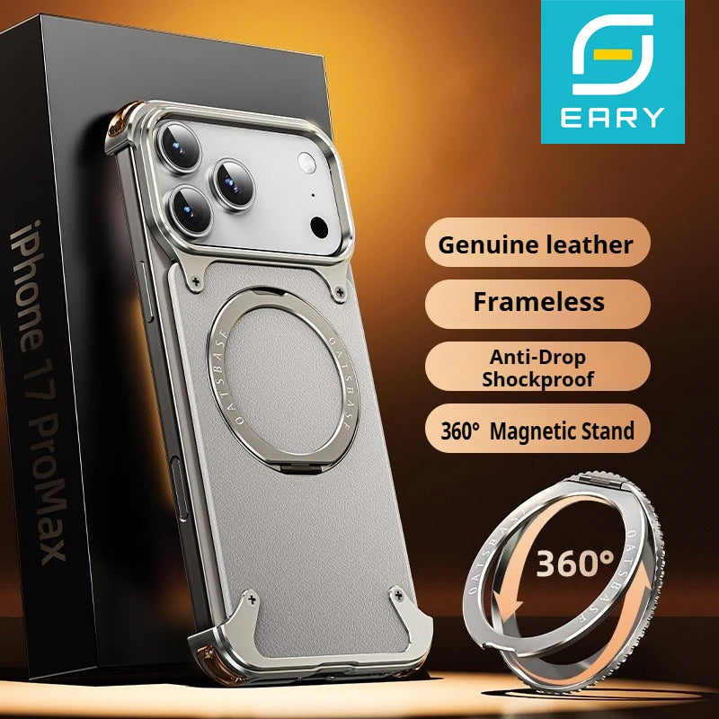 Genuine Leder MagSafe Armor iPhone 17 Hülle