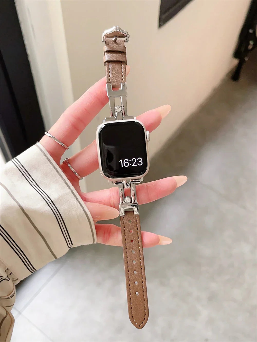 Diamonds Leder Armband For Apple Uhr
