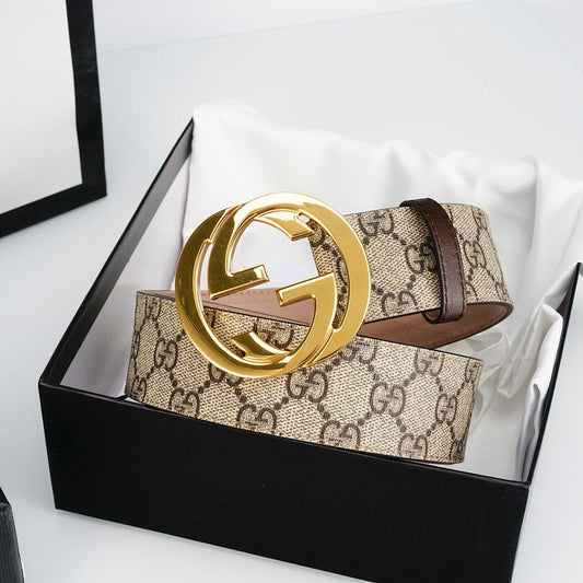 GG Reversible Leder Gürtel with Gold Buckle