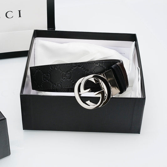 GG Reversible Leder Gürtel with Silber Buckle
