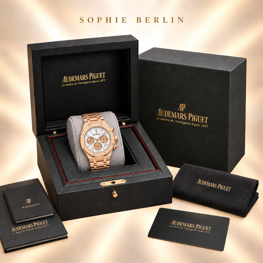 Octavia Armbanduhr – Roségoldfarben & Weiß mit Kontrastanzeigen – optionale Uhrenverpackung