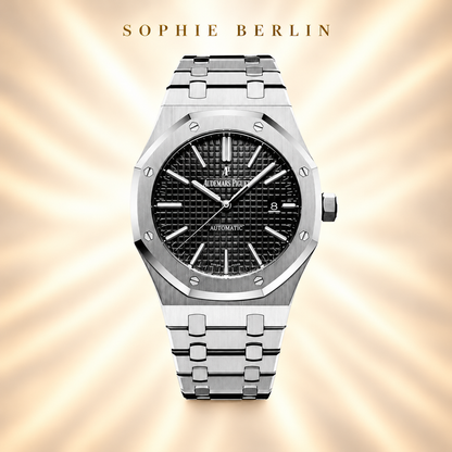 Octavia Armbanduhr – Silberfarben & Schwarz – Detailansicht