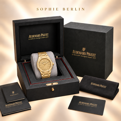 Octavia Armbanduhr – Goldfarben mit feiner Struktur – optionale Uhrenverpackung