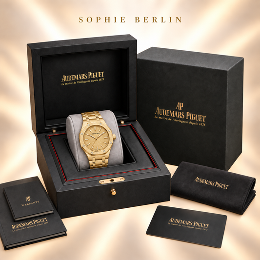 Octavia Armbanduhr – Goldfarben mit feiner Struktur – optionale Uhrenverpackung
