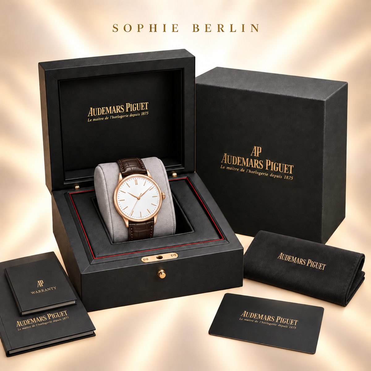 Serena Armbanduhr – Roségoldfarben & Weiß – optionale Uhrenverpackung