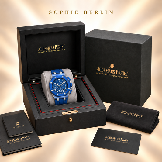 Octavia Armbanduhr – Kobaltblau mit hellen Ziffern – optionale Uhrenverpackung