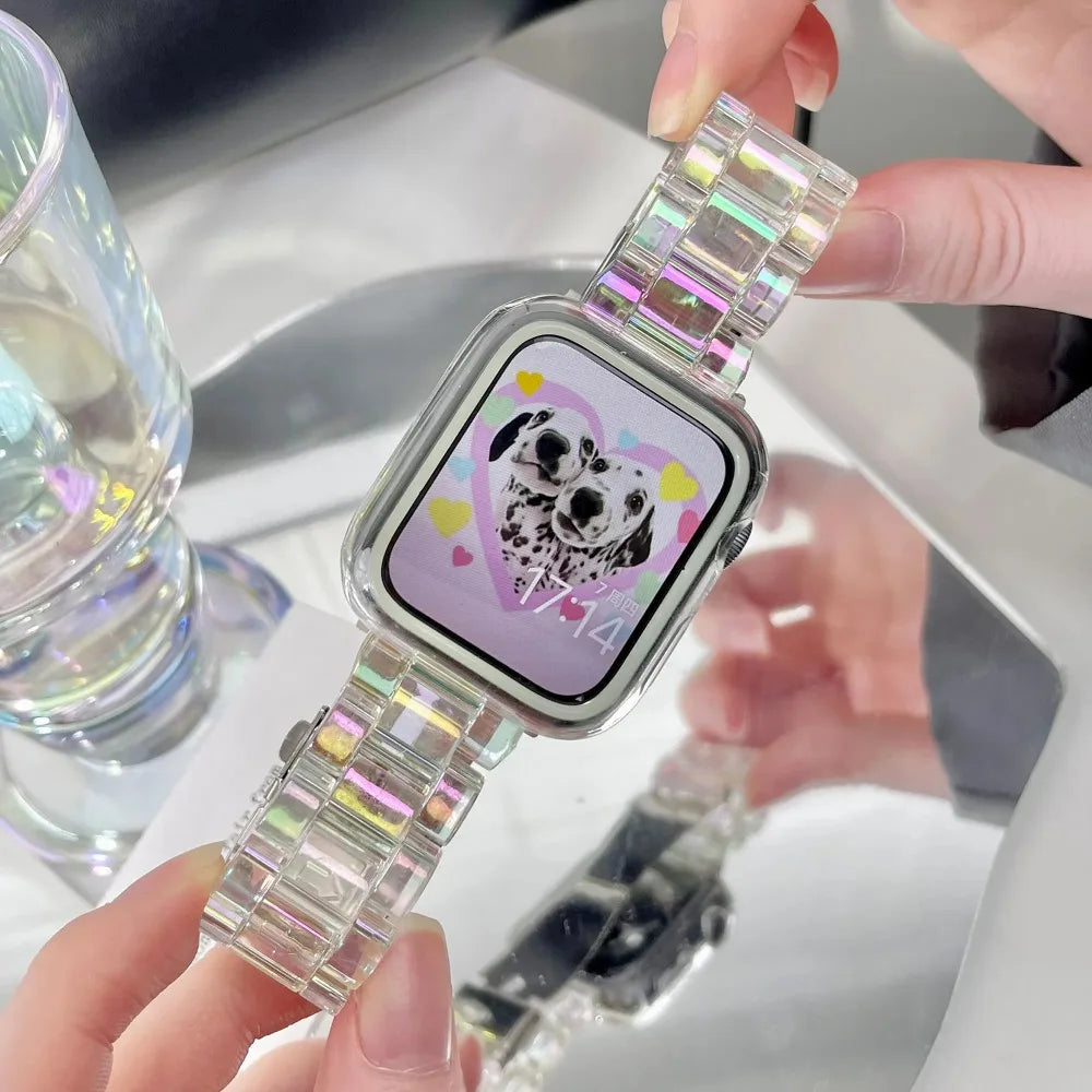 Resin Rainbow Armband for Apple Uhr Series