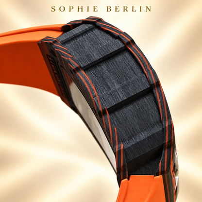 Veloce Sportuhr – Orange & Anthrazit – Detailansicht
