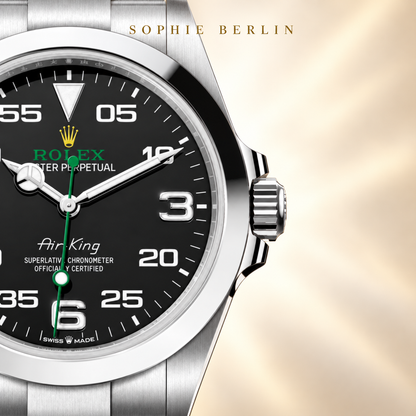 Aero Classic Schwarzes Zifferblatt 40 mm – Zifferblatt und Krone – Sophie Berlin