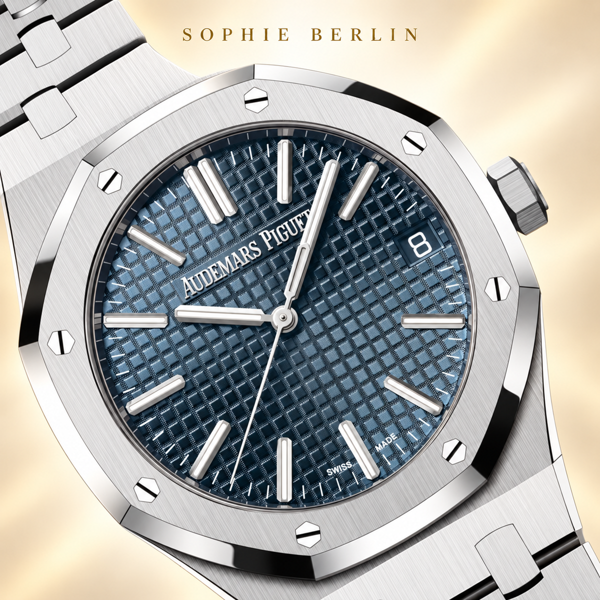 Octavia Sportuhr Midnight Blau 41 mm – Zifferblatt Detail – Sophie Berlin