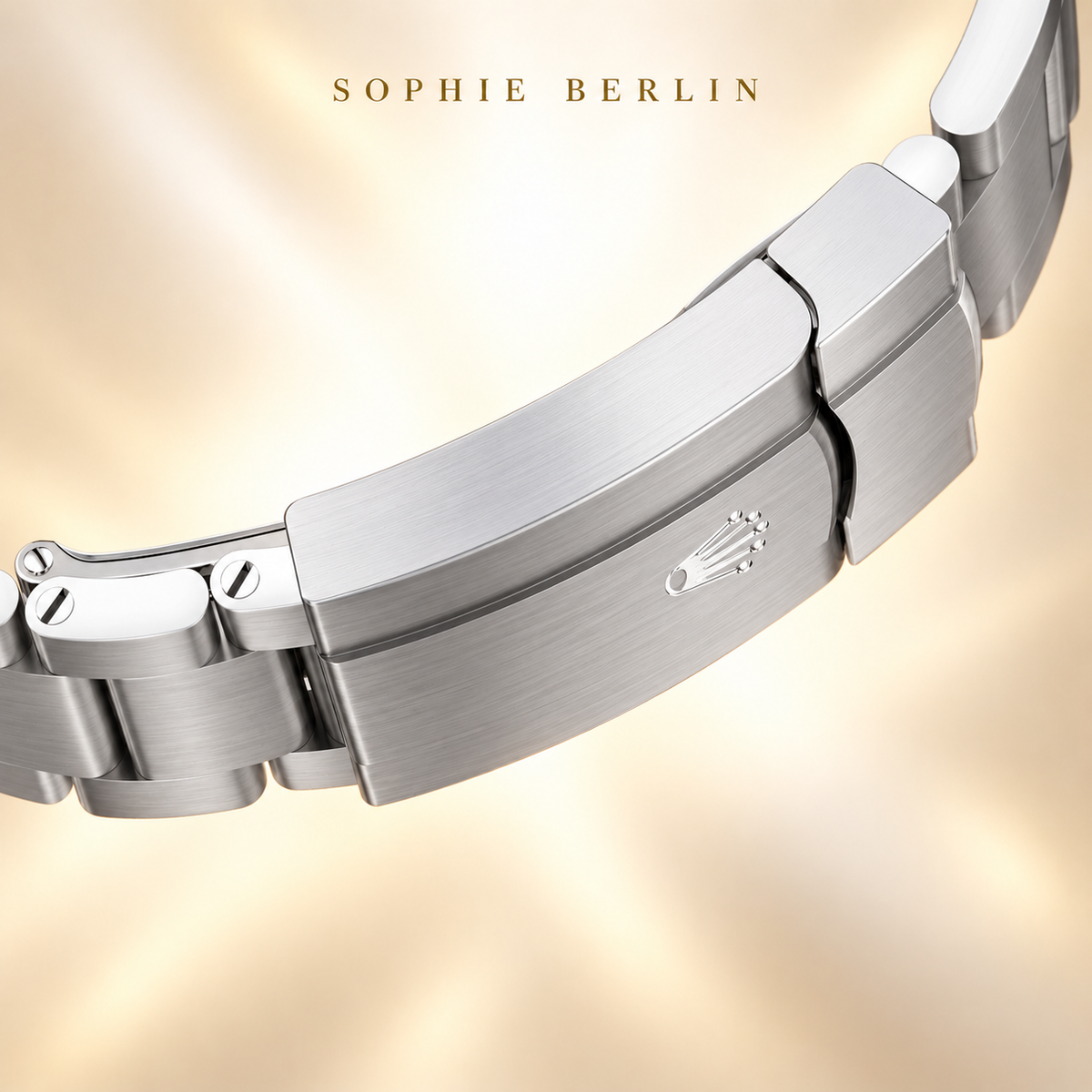 Farbenfrohe Damenuhr – Silber & Farbmosaik – Detail von Armband und Schließe – Sophie Berlin