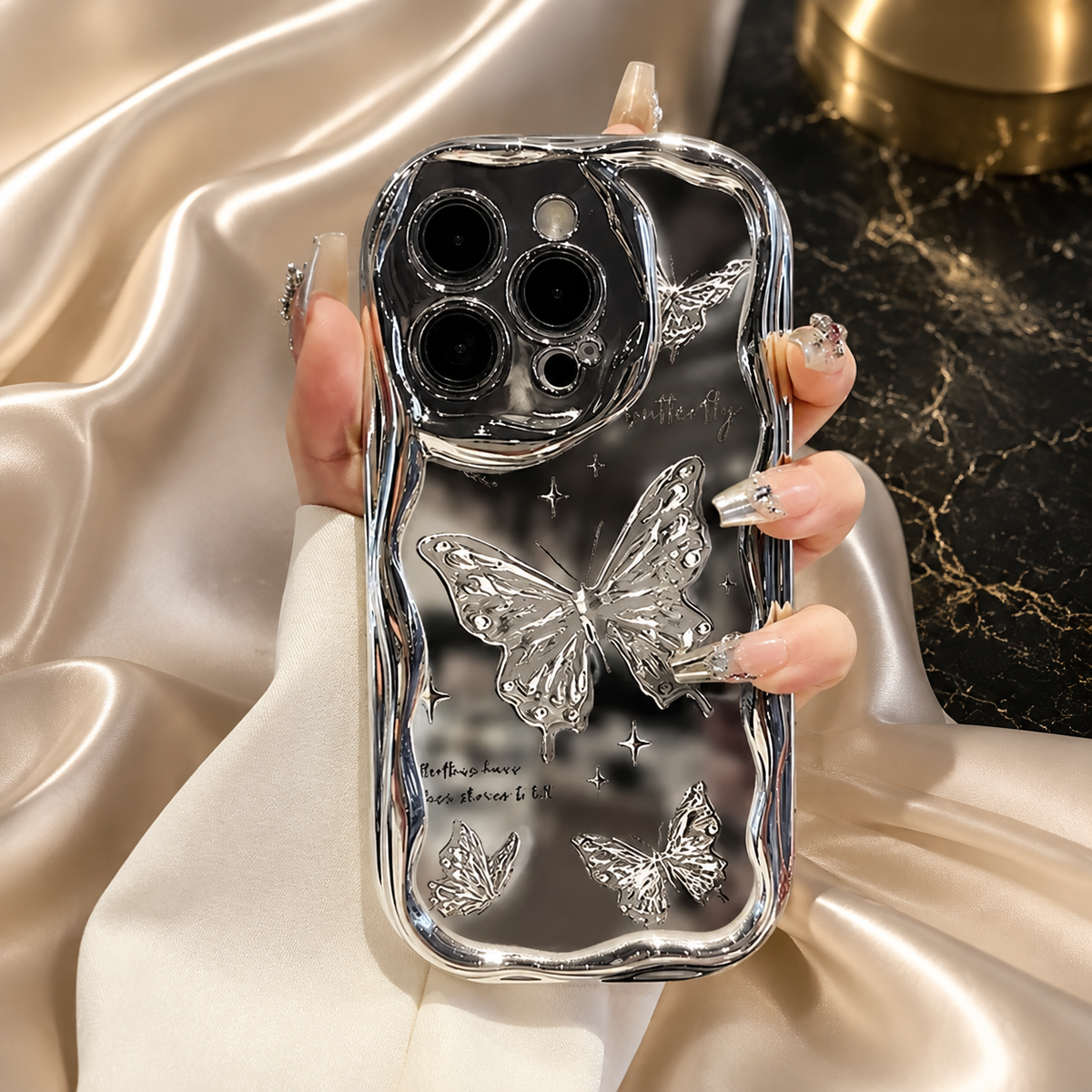 Silverwing Schmetterling iPhone-Hülle – Luxus Produktfoto
