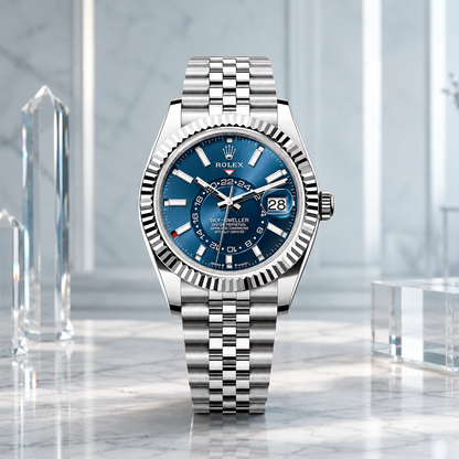 Sky-Dweller “Blue Dial” 326934-0003 – luxuriöse Produktaufnahme