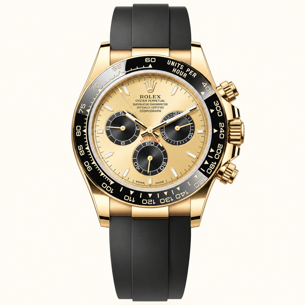 Solaro Herren-Chronograph – Goldton & Schwarz – Vorderansicht