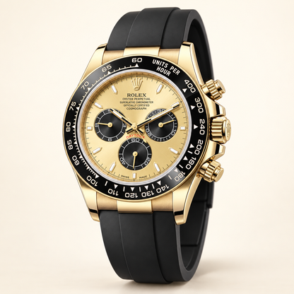 Solaro Herren-Chronograph – Goldton & Schwarz – Seitenansicht