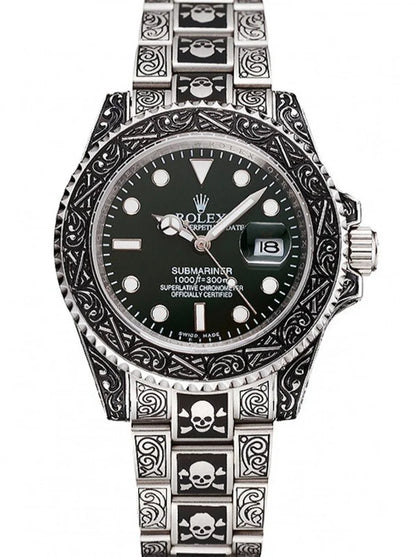 Marinus Schmuckstein-Uhr Silber-Grün – 41 mm – originale Detailansicht
