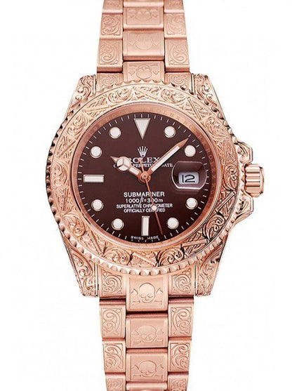 Marinus Schmuckstein-Uhr Roségold-Braun – 41 mm – originale Detailansicht