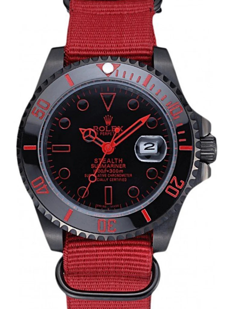 Marinus Sportuhr Schwarz-Rot – 40 mm – originale Detailansicht