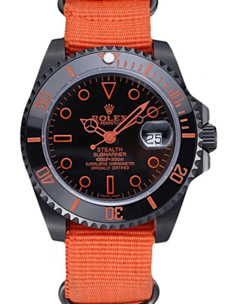 Marinus Sportuhr Schwarz-Orange – 40 mm – originale Detailansicht