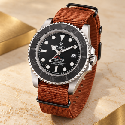 Marinus Taucheruhr Schwarz Rostbraun 41 mm Seitenansicht