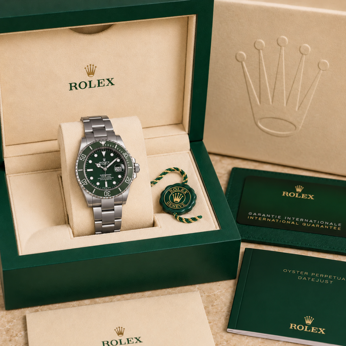 Marinus Sportuhr Grün – 40 mm in grüner Luxusbox mit Zertifikaten und Booklets