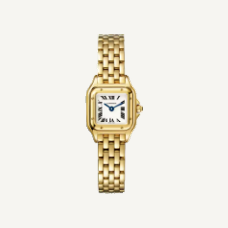 Goldfarbene Damenuhr mit schmalem Gliederdesign – Modell SB21