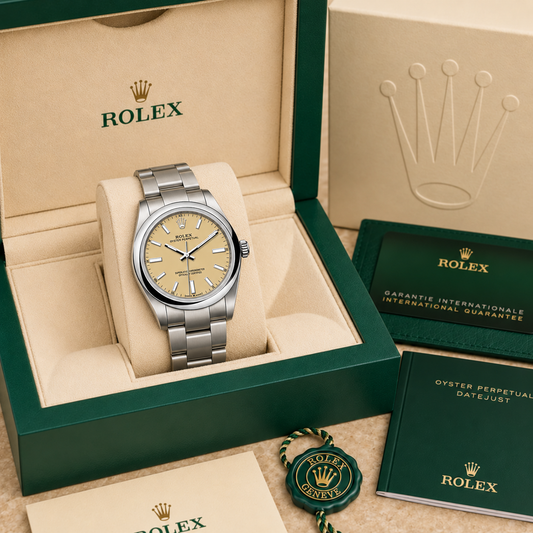 Élan Classic Beige 31 mm in grüner Präsentationsbox