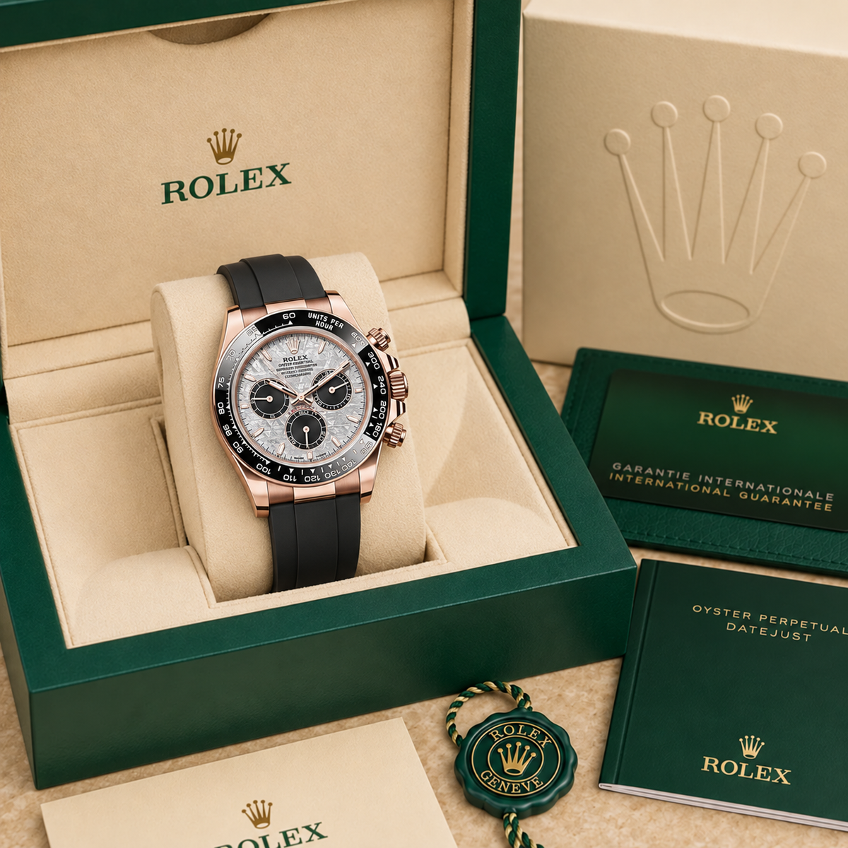 Velaro Chronograph Meteorite Flex-Armband 40 mm in grüner Präsentationsbox