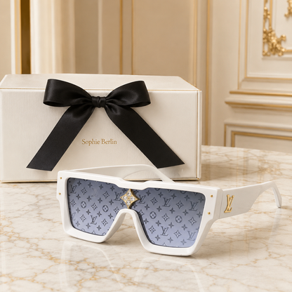 Weiße Square-Sonnenbrille H31048 – Sophie Berlin Prestige