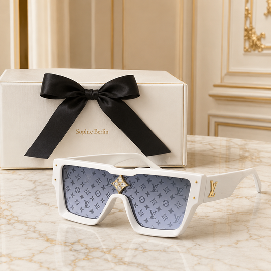 Weiße Square-Sonnenbrille H31048 – Sophie Berlin Prestige