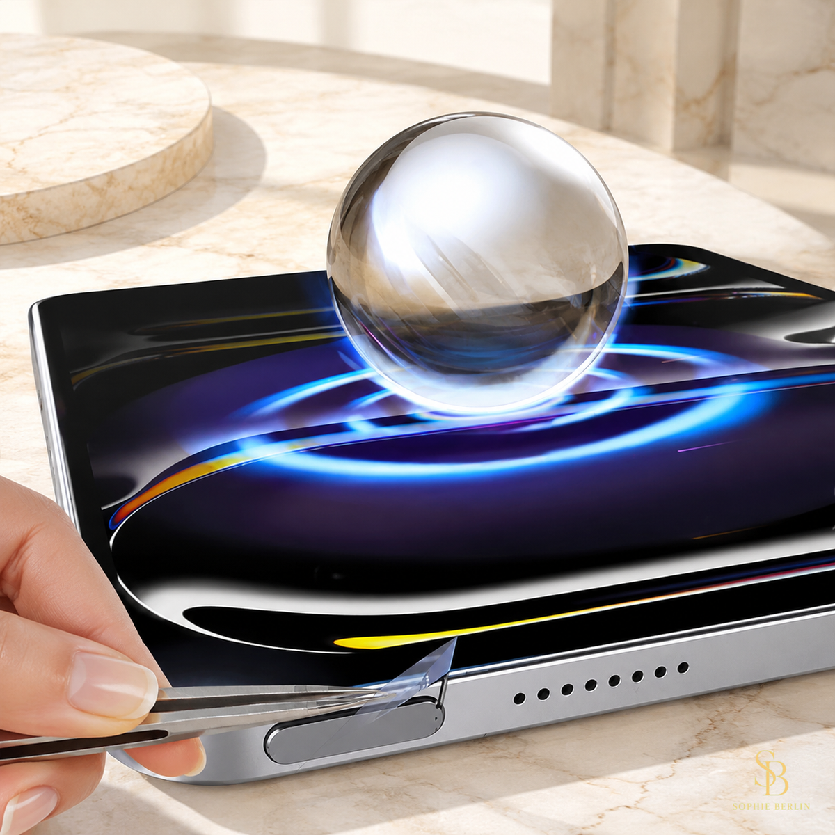 Transparentes Displayschutzglas für das iPad – Sophie-Berlin-Luxusansicht 2