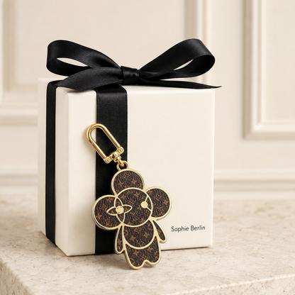 Eulen-Mini-Taschenanhänger mit goldfarbenem Clip – Sophie-Berlin-Luxusprofil