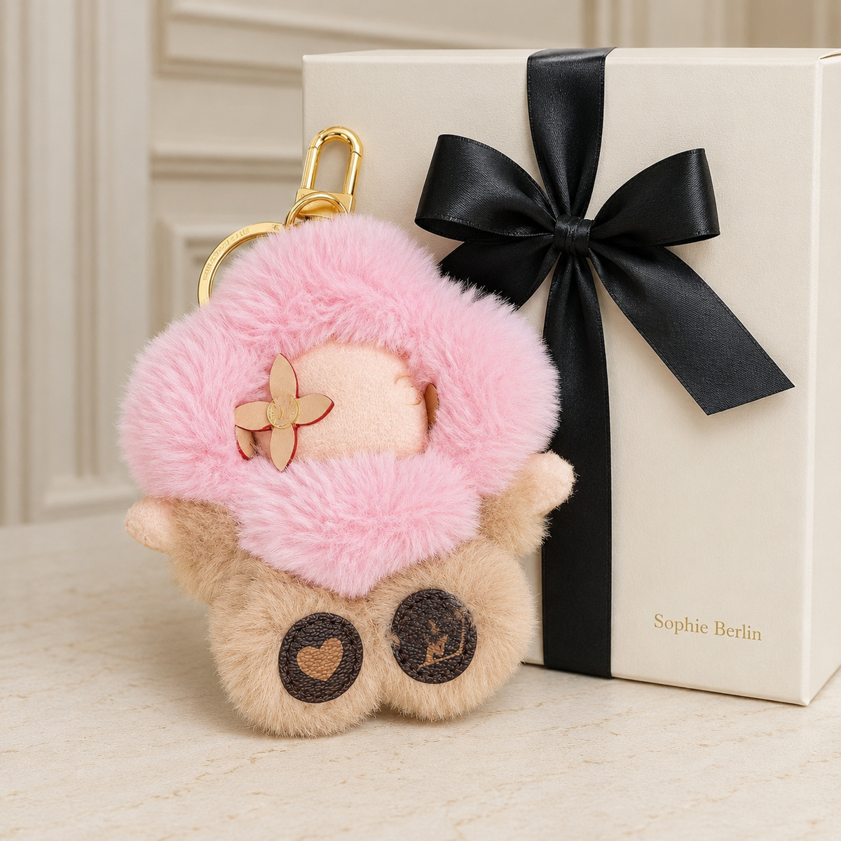 Floraler Schlüsselanhänger mit Monogramm-Charms – Sophie-Berlin-Luxusprofil