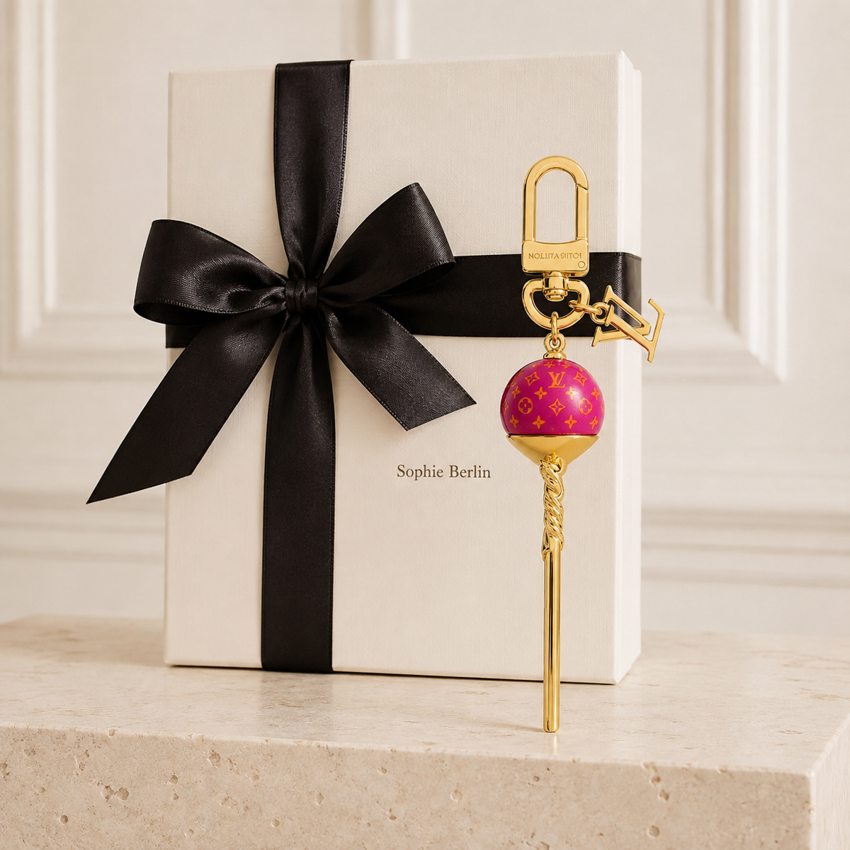 Lollipop-Schlüsselanhänger mit Monogramm-Details – Sophie-Berlin-Luxusprofil