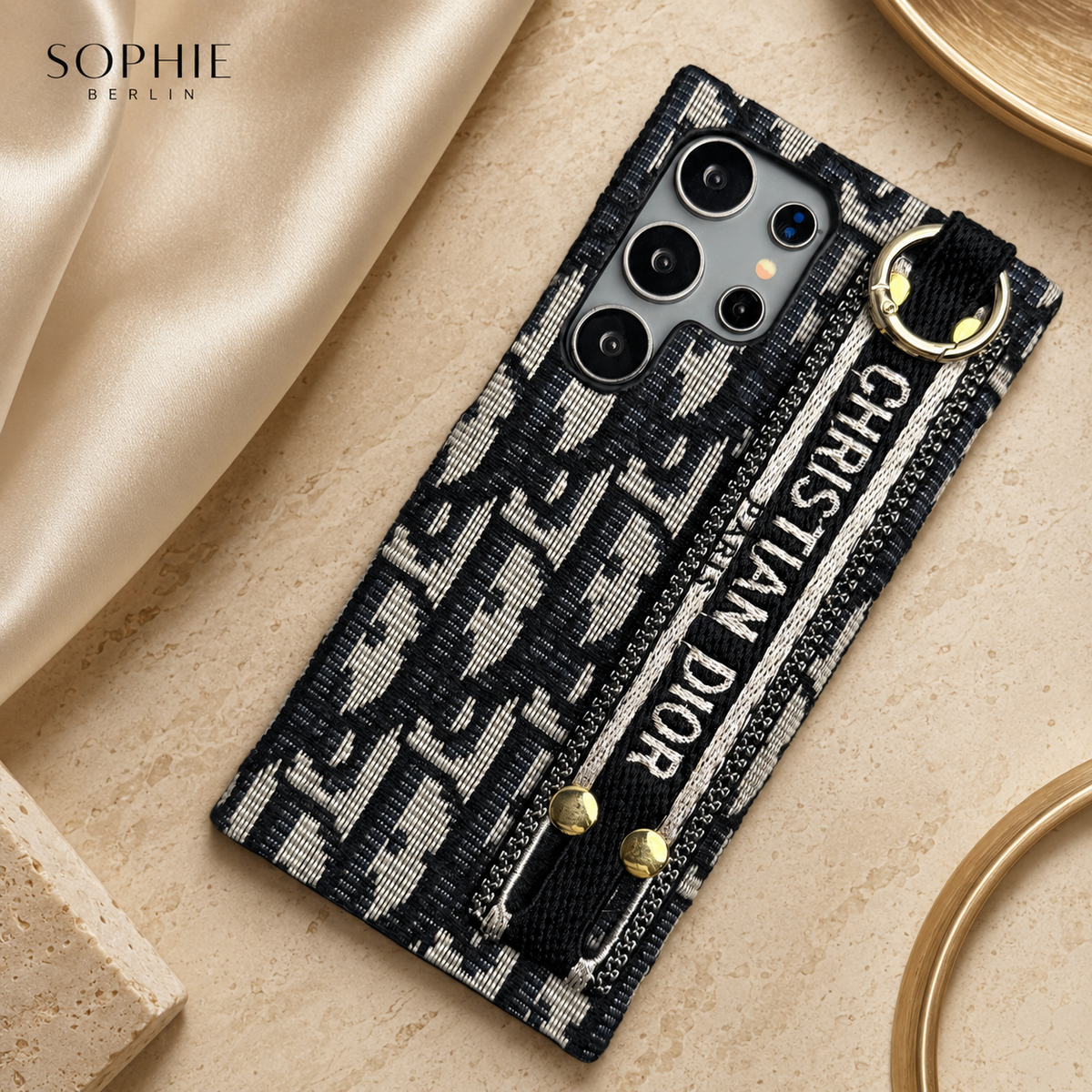 Luxus Belt-Pattern Handyhülle mit Griffband für Samsung Galaxy – Ansicht 2