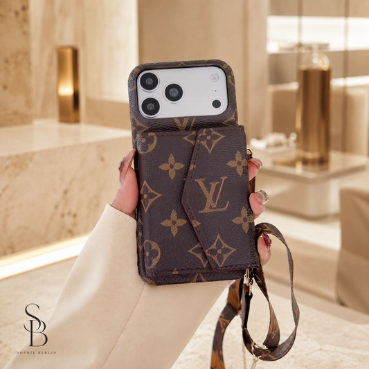 Luxus Crossbody-Handyhülle mit Geldbörse und Schultergurt