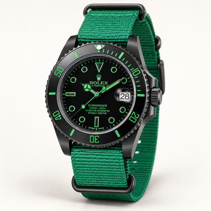 Marinus Sportuhr Schwarz-Grün – 40 mm – Detailansicht