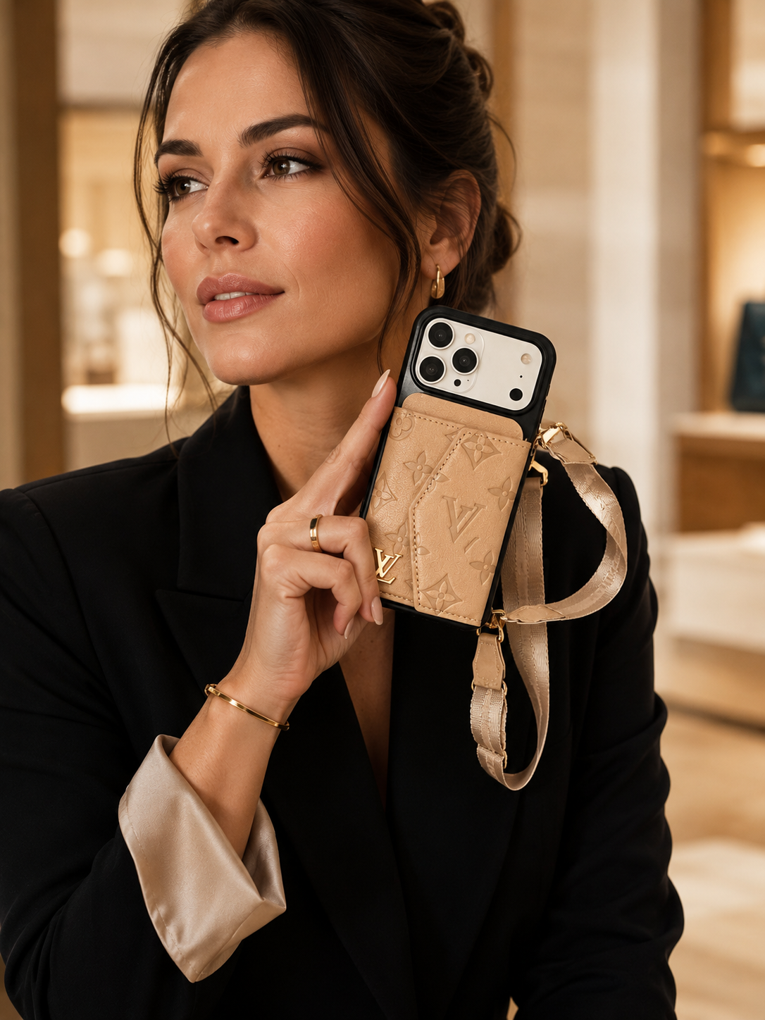 Sophie Berlin Luxus-Wallet-Handyhülle – Beige – Classy Lifestyle