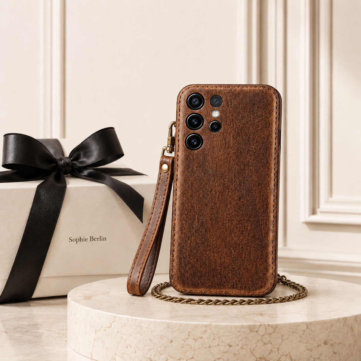 Handyhülle mit Kartenhalter und Handgelenkriemen für Samsung