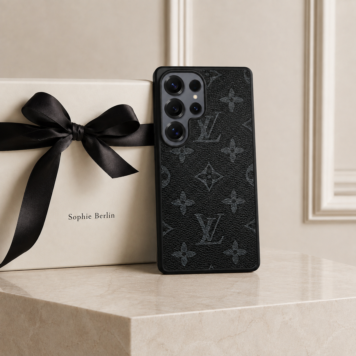 Monogramm-Crossbody-Handyhülle mit Kartenfach für Samsung