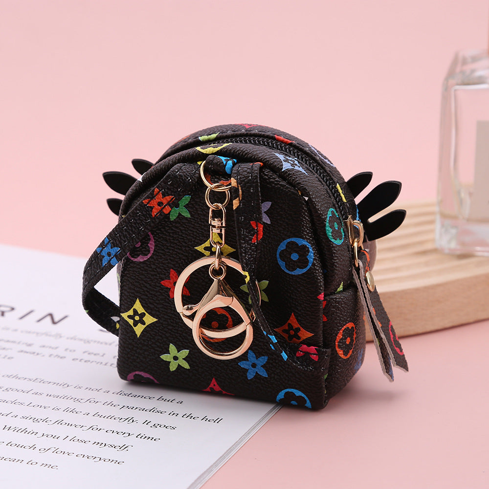 Eulen-Mini-Taschenanhänger mit goldfarbenem Clip – Originalansicht 2