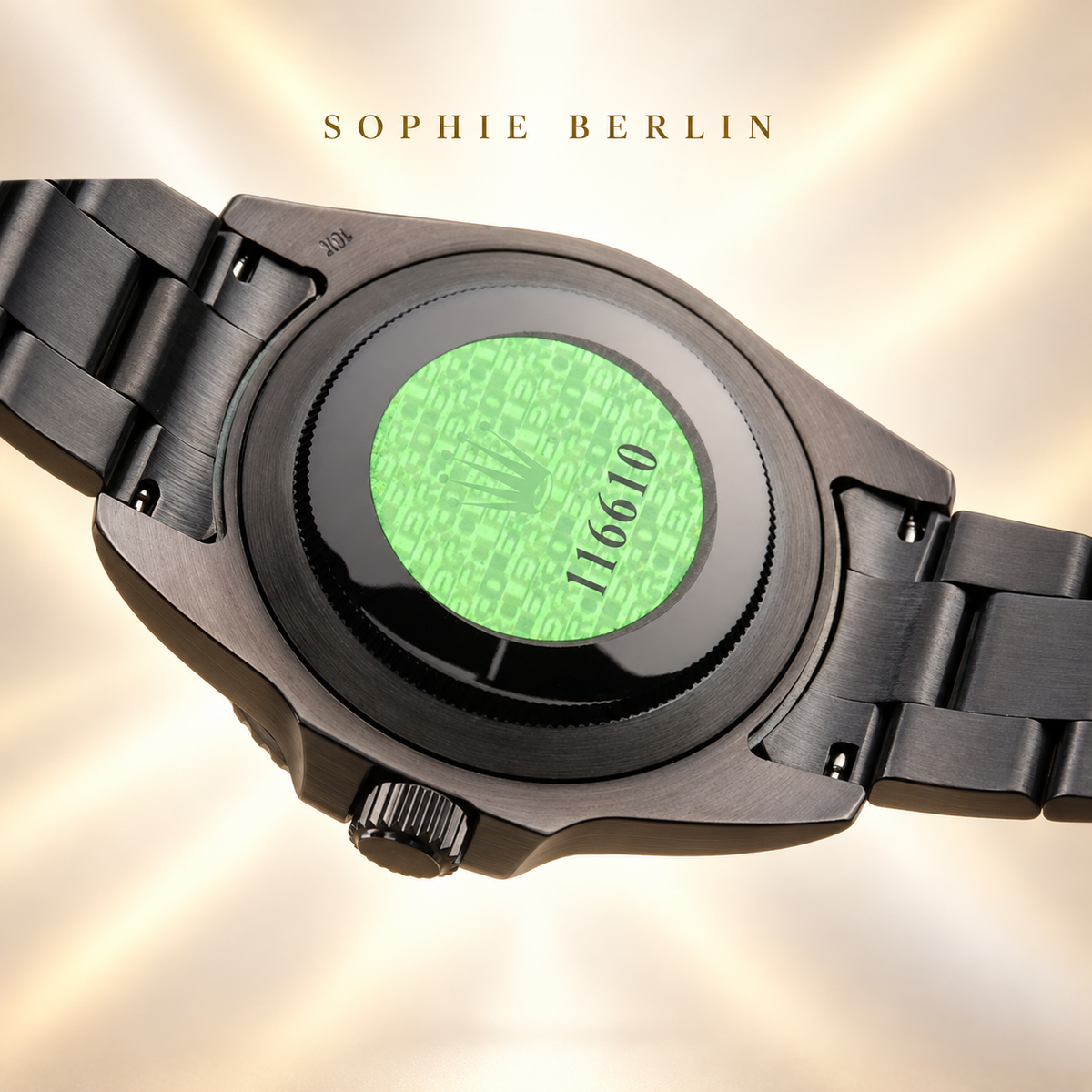 Volta Herrenuhr – Anthrazit & Weiß | 40 mm – Rückansicht mit Gehäuseboden und Banddetails
