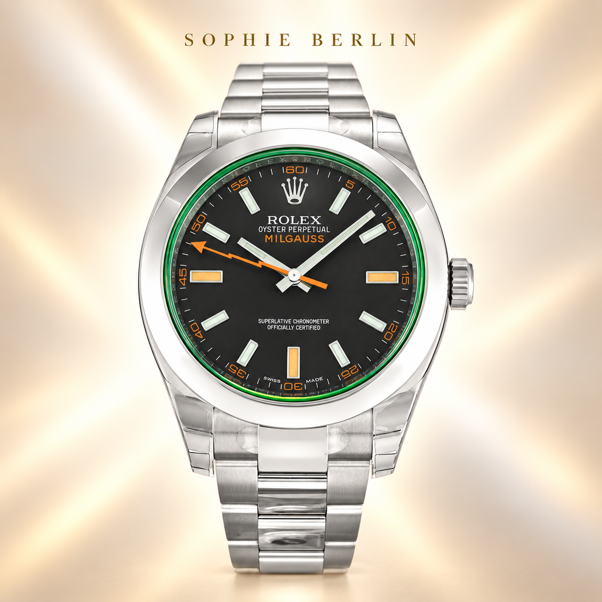 Volta Herrenuhr – Schwarz & Orange – Vorderansicht