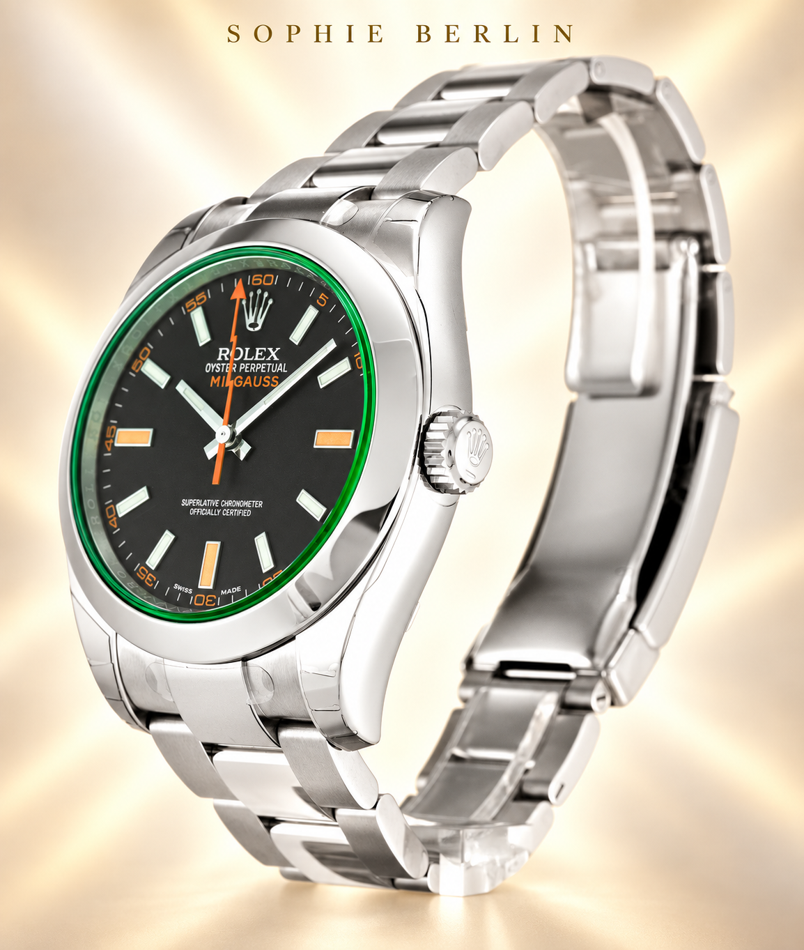 Volta Herrenuhr – Schwarz & Orange – Seitenansicht