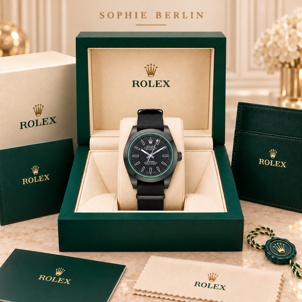 Volta Sportuhr – Schwarz mit Textilband | 40 mm – in der optionalen Präsentationsbox